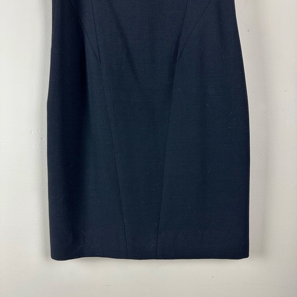 Emilio Pucci Black Wool Sheath Dress Strappy Designer Quiet Luxury Career Preppy - Picture 4 of 16